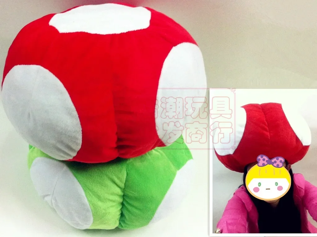 Hot Selling Super Mario Mushroom Cartoon Plush Hat Toy Halloween Cosplay Party Hat Creative Funny Gift Manufacturer Wholesale