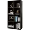 8-Cube Storage Shelf Bookcase - Modern TV Stand Up To 55 Inchs for Home and Office, Wooden 4-Tier Floor Standing Open Bookshelf 2
