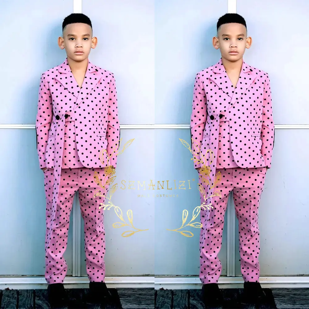 

Polka Dot Boys Suit 2 Piece Wedding Tuxedo Business Party Kids Blazer Set Slim Fit Outfit Boys Clothes 4yrs To 12yrs Disfraz