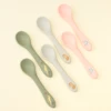 1PCS Baby Silicone Spoon Cartoon Pattern Soft Silicone Feeding Spoon BPA Free Training Spoon Cutlery Children's Tableware 2