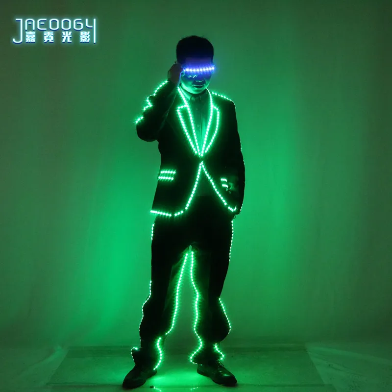 LED 발광 이브닝 댄스 화려한 안경, 무대 DJ 분위기 세트, 할로윈 형광 의류