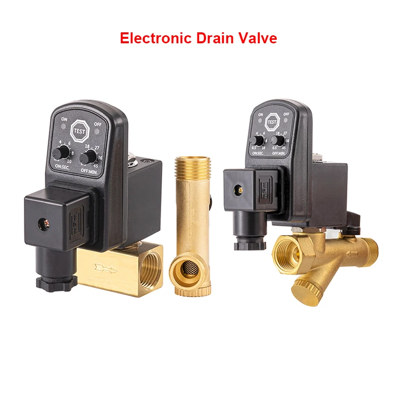 Válvula de Dreno Eletrônico Compressor de ar Dn15 Normalmente Fechado Válvula Solenóide de Temporização Elétrica Automática Interruptor de Água Ac220v
