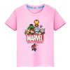 Marvel Boys Girls Cute T-shirt Summer Print 100%Cotton Short  Spider-Man Sports Short sleeve Anime Tops y2k Kids clothes gift 2