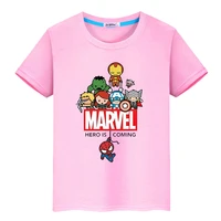 Marvel Boys Girls Cute T-shirt Summer Print 100%Cotton Short  Spider-Man Sports Short sleeve Anime Tops y2k Kids clothes gift 2