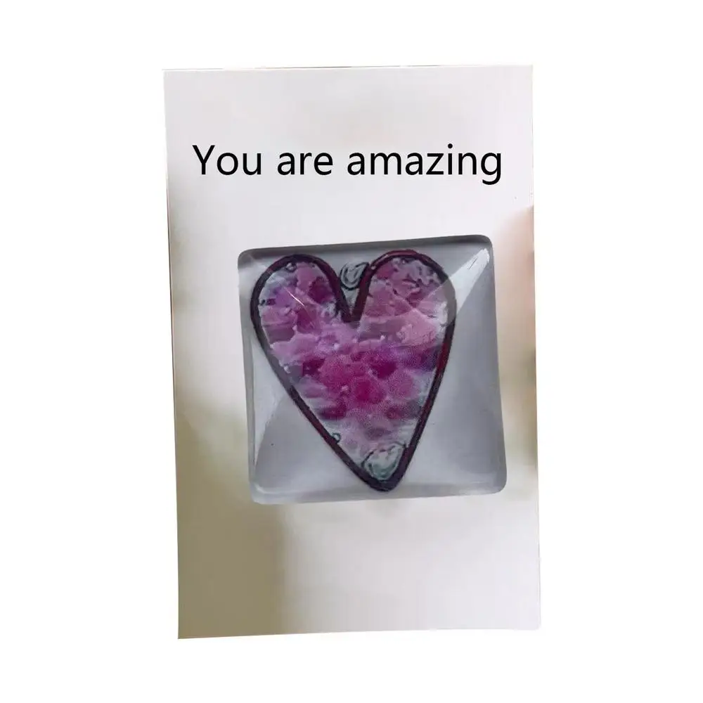 3D Glass Heart Keepsake Square Heart Beads For Bracelets Heart