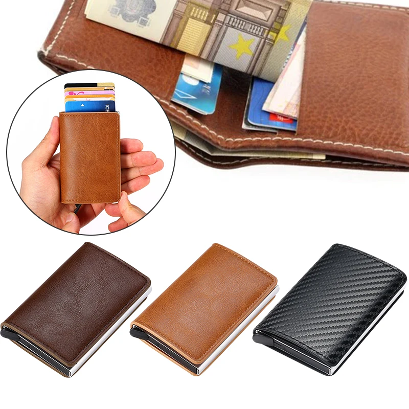 Tanie Saszetka męska na karty skórzany portfel etui na karty kredytowe krótkie portfele sklep