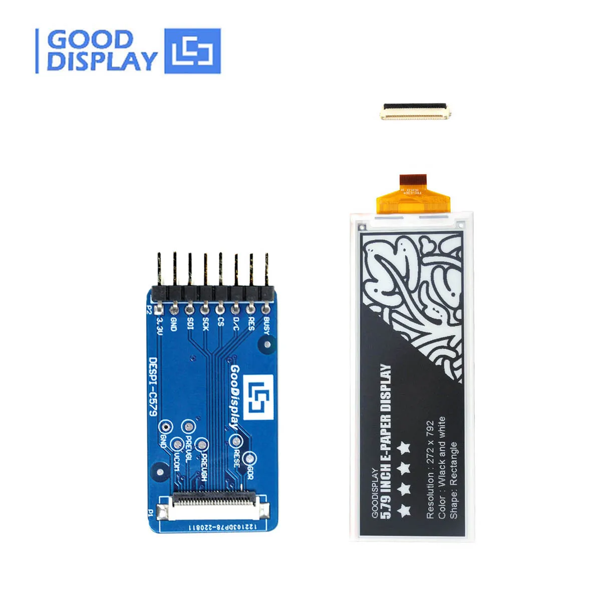E-ink Epd Epaper 5.79 Polegada Gdey0579t93 E-paper Display Etiqueta de Prateleira Eletrônica com Eink Hat