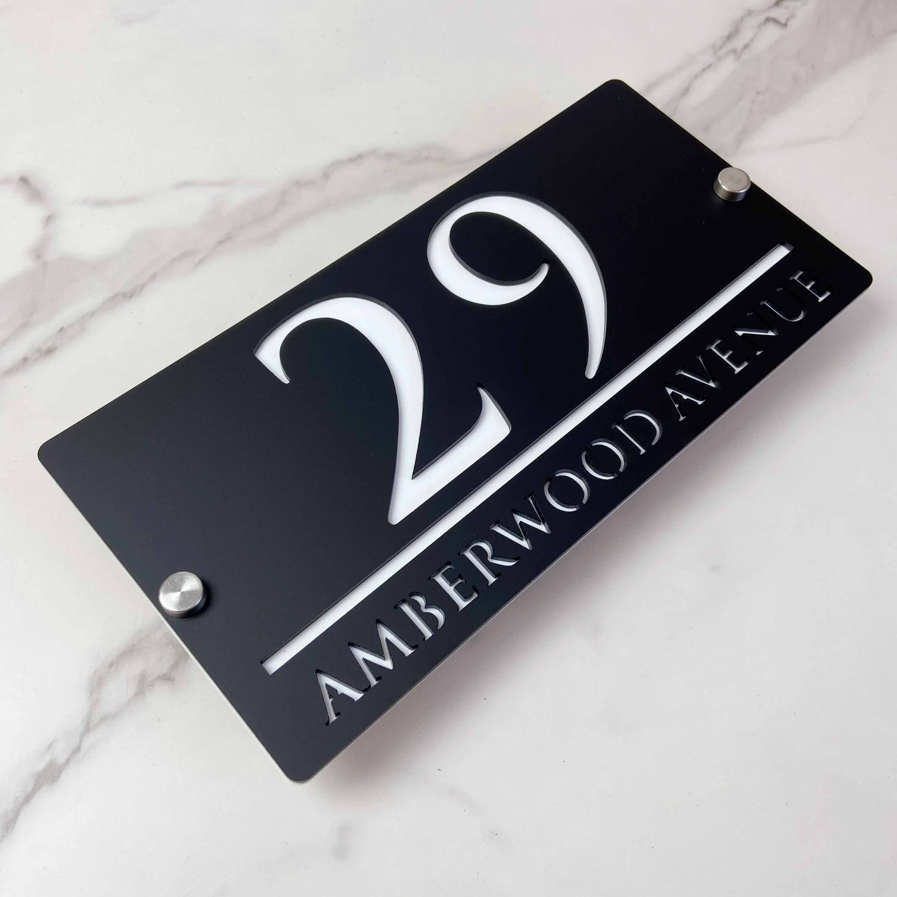 Outdoor Matte Black Acrylic Address Plaque House Number Signs House Wall Plaques Number Plate Eye-Catching Personalized Home Decoration For Wall