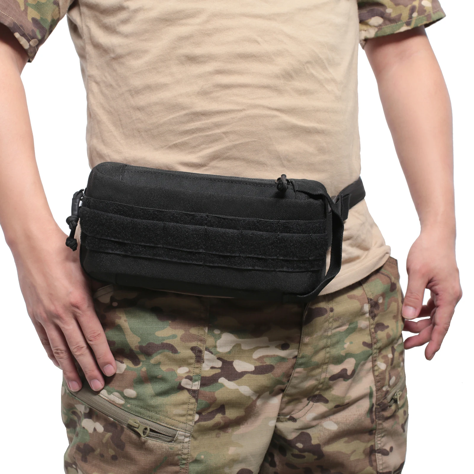 Mochila táctica con correa para el hombro, bolsa Molle para llaves, linterna, herramientas EDC, accesorios de caza y acampada al aire libre