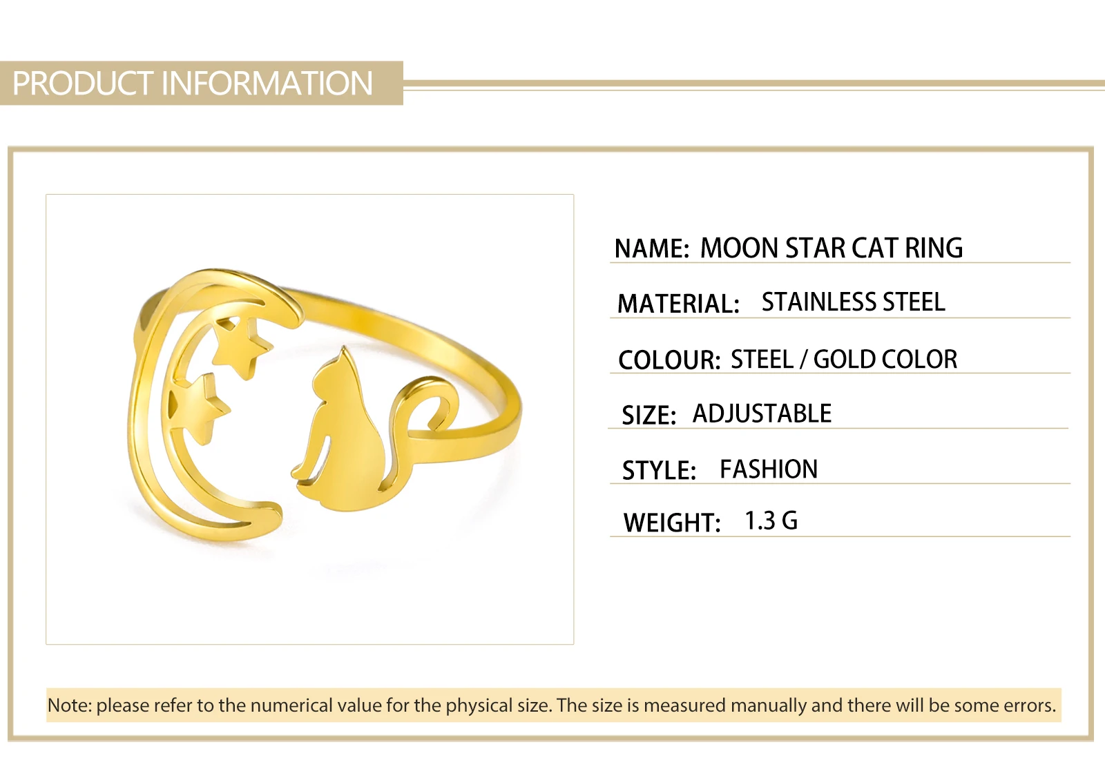 Stainless Steel Open Rings Women's Adjustable Finger Ring Fashion - PeticaDeals