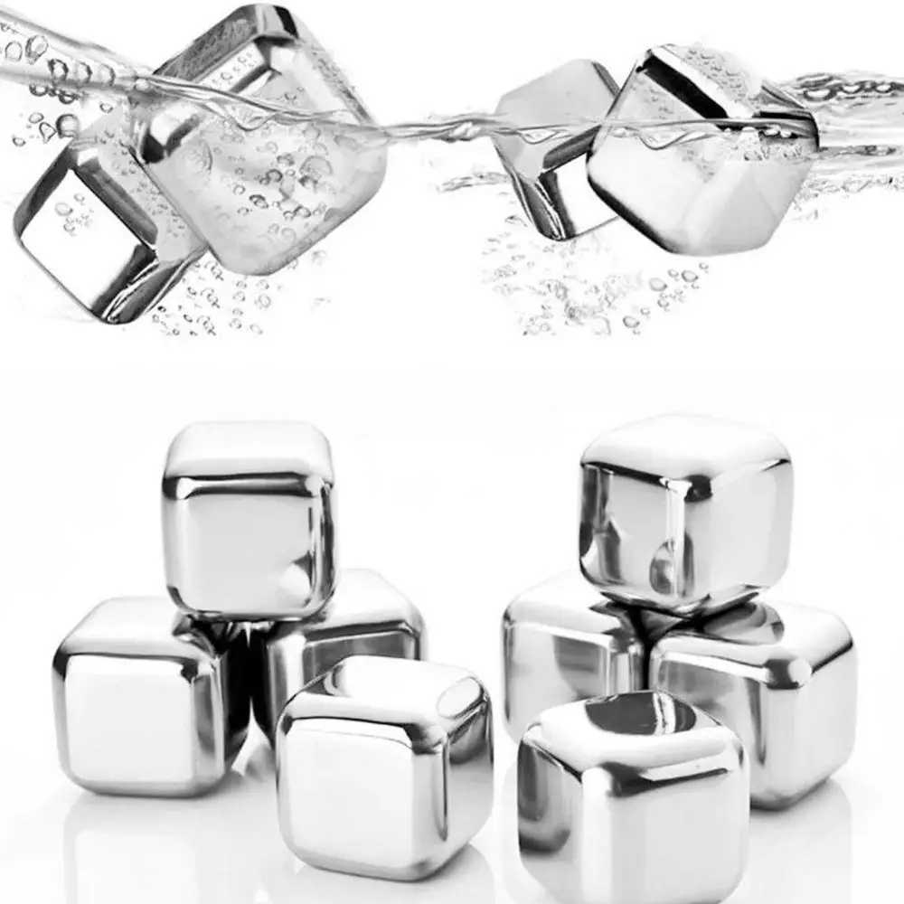 1Pcs Stainless Steel Ice Cubes, Reusable Chilling Stones for Whiskey Wine, Keep Your Drink Cold Longer