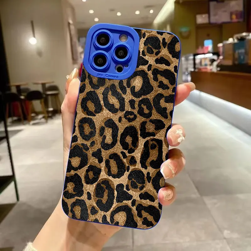 Chic Brown Black Leopard Print Shockproof Phone Case Cover