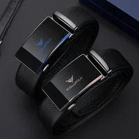 Pure Cowhide Men's Belt Automatic Buckle Fashionable Versatile for Younger Men's Jeans Belt Stylish Leather Accessory