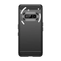 Sleek Carbon Fiber Shockproof TPU Case Cover for Nothing Phone 3A (Black)