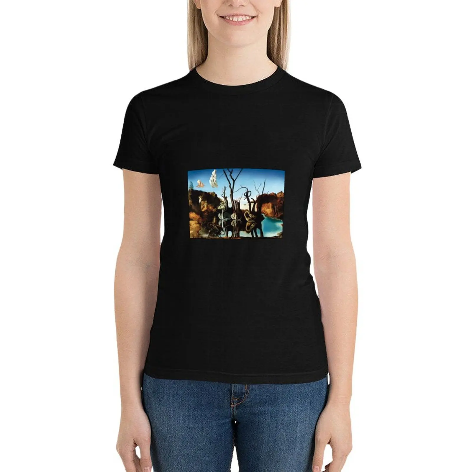 Salvador Dali | Swans Reflecting Elephants T-Shirt graphics hippie clothes shirts graphic tees luxury designer clothing Women