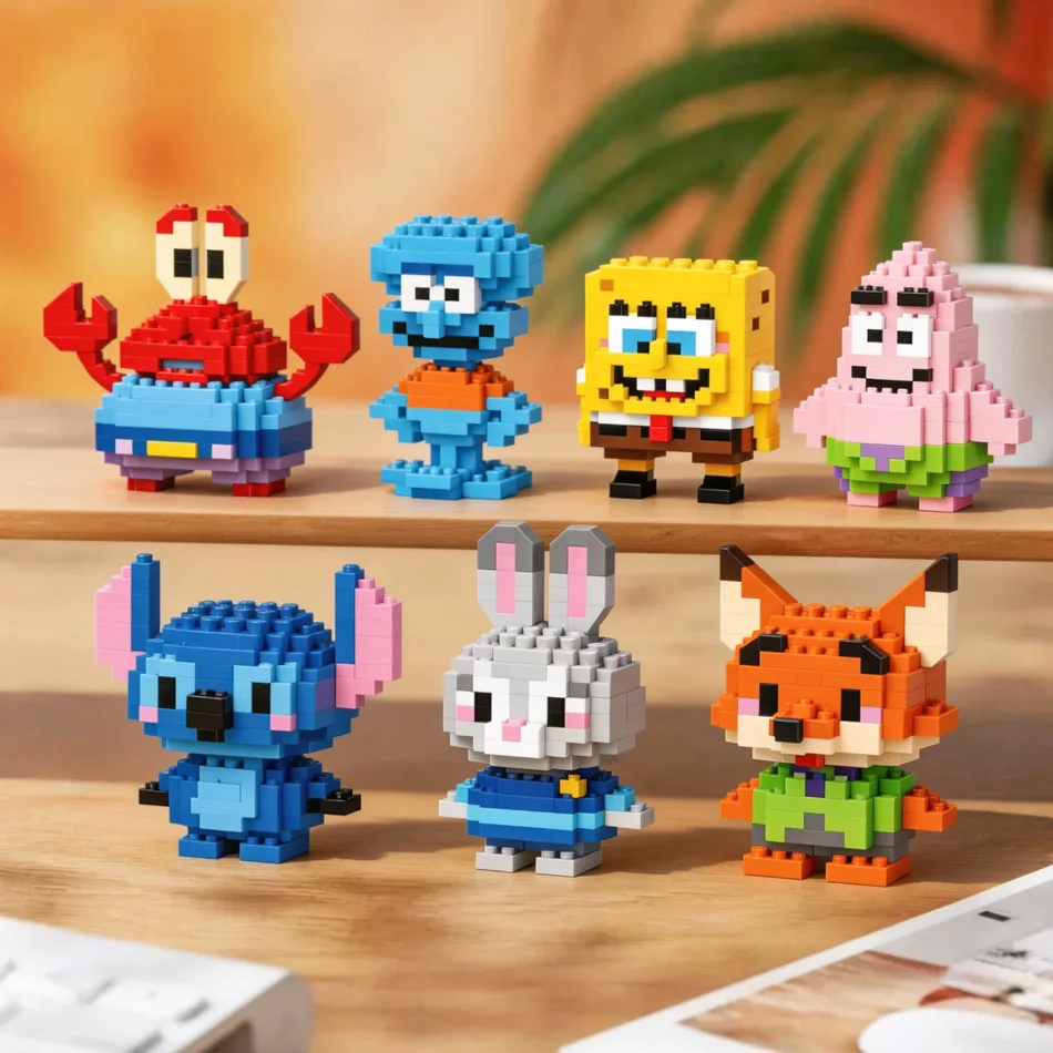 Mini-blocs de Construction Personnages Célèbres Dessins Animés