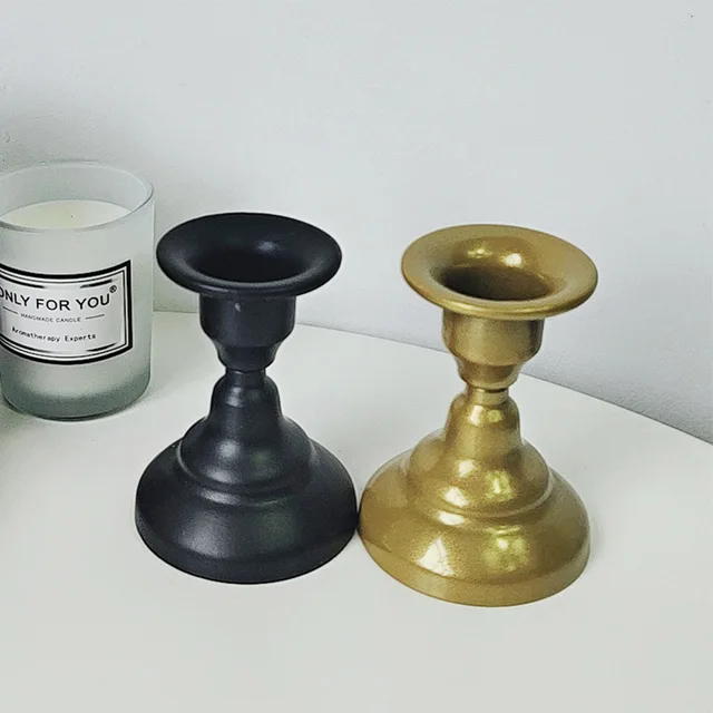 Vintage Metal Candlestick Candle Holders Pillar Iron Art Candlestick For Wedding Party Decor Mini Retro Candle Stick Stand 2