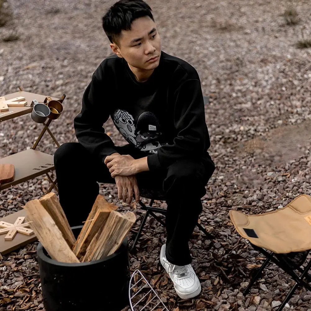 Portable Moon Chair Outdoor Folding Ultralight Aluminum Alloy Camping Beach Chair Maza Fishing Stool