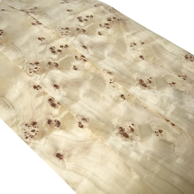 24cm*230cm Poplar Burl Wood Veneer Roll for DIY Decoration of Guitars, Basses and Stereo Speakers, Flexible Wooden Veneer Craft