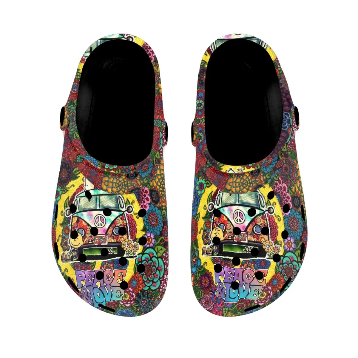 Outdoor Slippers Women Summer Peace And Love Design Print Fashion Ladies Home Sandals Shoes Woman Flats Breathable Beach Slides