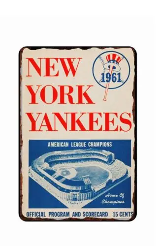 

1951 Yankees Game Program A Metal Tin Sign 12 x 18