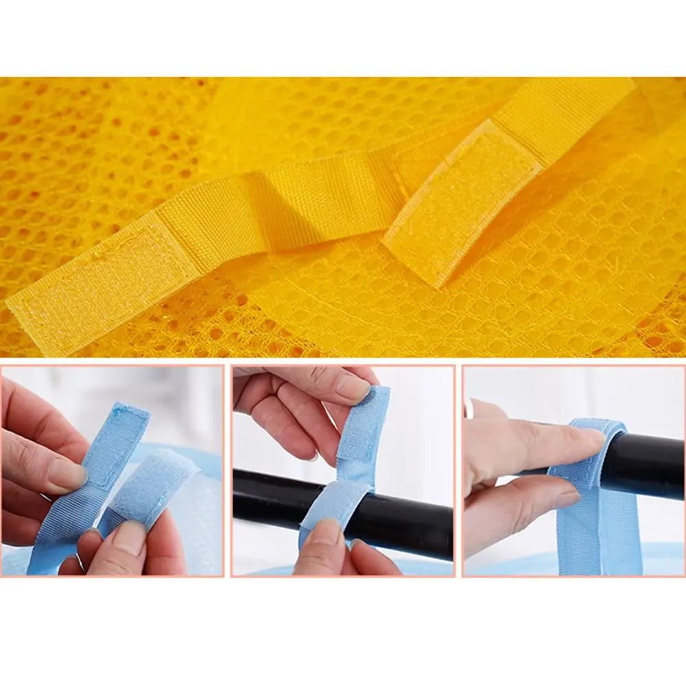 Portable Home Organizer Bag 4 Girds Clothes Storage Basket Folding Basket Teddy Hammock Net Storage Hanging Bag 3