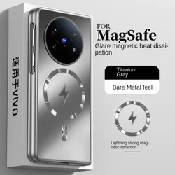 Sleek Frosted Bezel - less Metal Feel Shockproof Magnetic Phone Case for Vivo X Fold5 (GRAY)