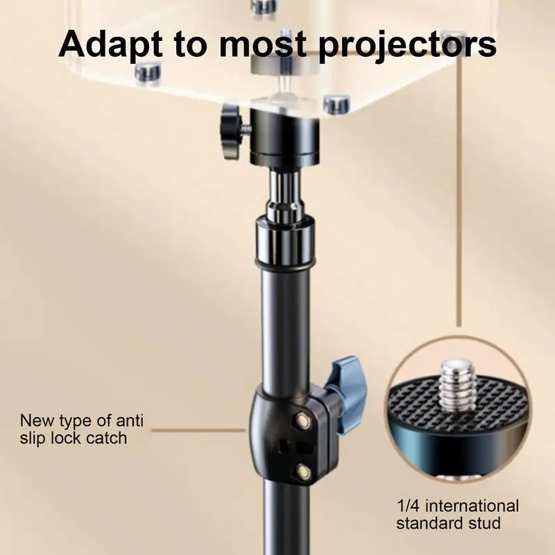 Universal Projector Stand Folding Telescopic Bedside Floor Desktop Tripod Metal Thickened Durable Universal Pan-Tilt Projection