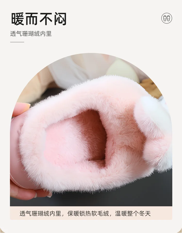 Lustige stereoskopische Kaninchenschuhe für Damen, 2025, Designer-Tier, flauschige Hausschuhe, weibliche Eva-Wolke, pelzige Slides-Schuhe – Detail 10