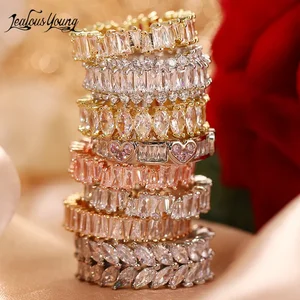 Модные Роскошные обручальные кольца с фианитом для женщин, свадебное кольцо с камнем маркиза, украшение в подарок