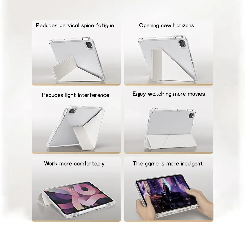 Versatile Acrylic Y-Fold Stand Protective Tablet Case