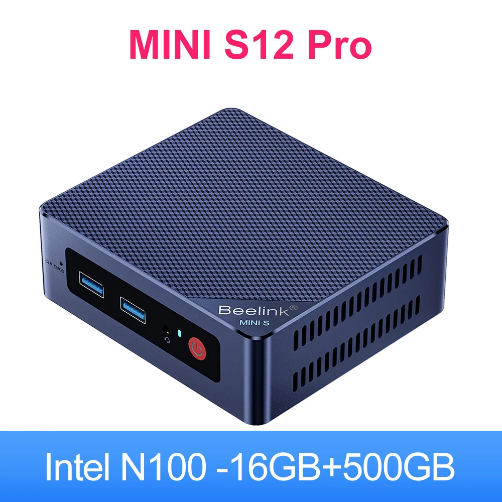 thumbnail image 1 of Beelink Mini S12 Inte 12th Gen N95 8G256G Mini S12 Pro N100 Mini PC DDR4 16GB 500GB SSD computadora de escritorio para juegos VS T8 Pro, 1 of 5