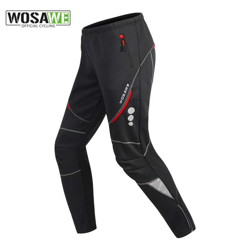 WOSAWE Winter Cycling Pants Warm Thermal Fleece Cycling Trousers Windproof  Riding Bicycle MTB Road Bike Running Hiking Fishing