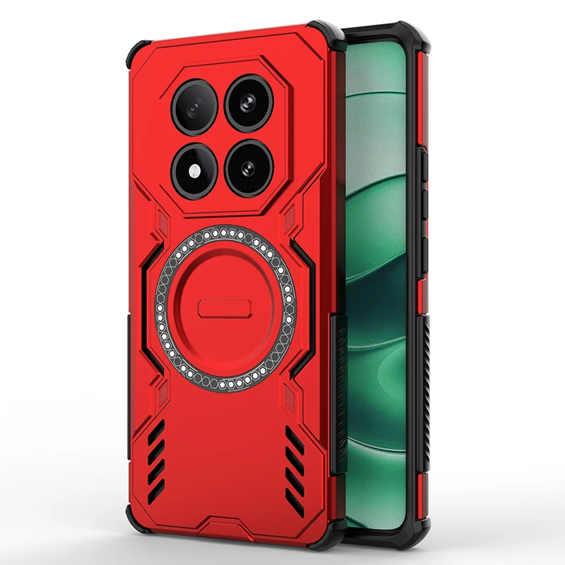 Shockproof Hybrid Dual Layer Magnetic Ring Stand Case with Slide Cover