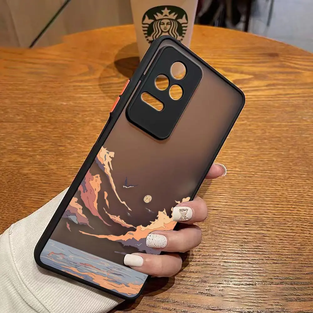 thumbnail image 1 of Matte Case for Redmi A1 K50 K40 GAMING K30 K20 10X 10C 10 9C 9T 9A 9 8 7 PRO 4G 5G Case Funda Art hand-Painted Mountain Scenery, 1 of 5