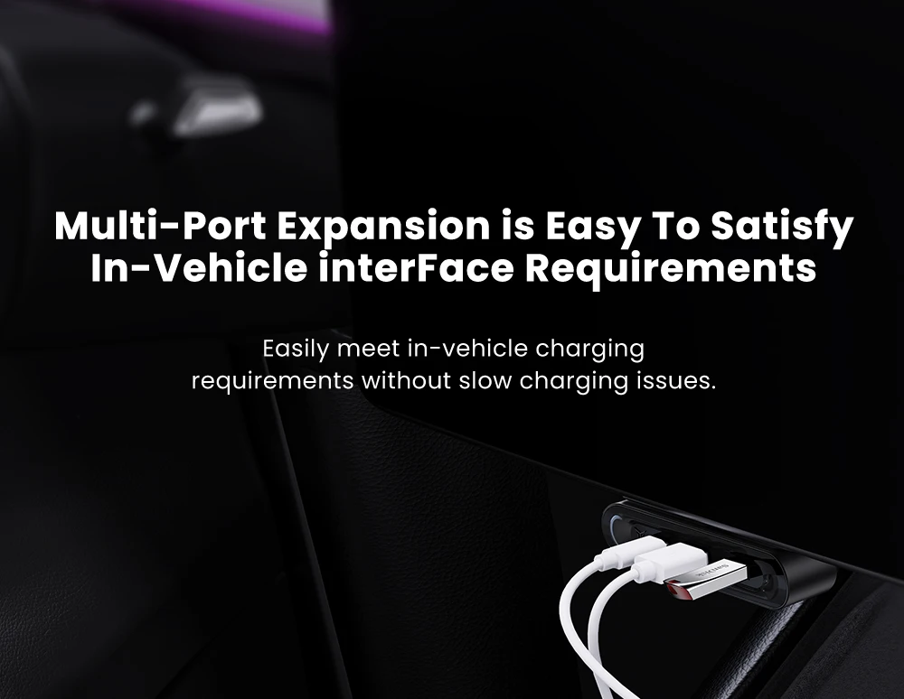 YZ For Tesla Model 3 Y 2021-2023 Under Navigation screen USB Hub 4-Port Fast Cha