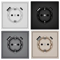 Prise murale USB Type-C à charge rapide, design moderne 80x80mm, 16A 250V, multiprise 1 à 5 prises pour la maison et le bureau 5
