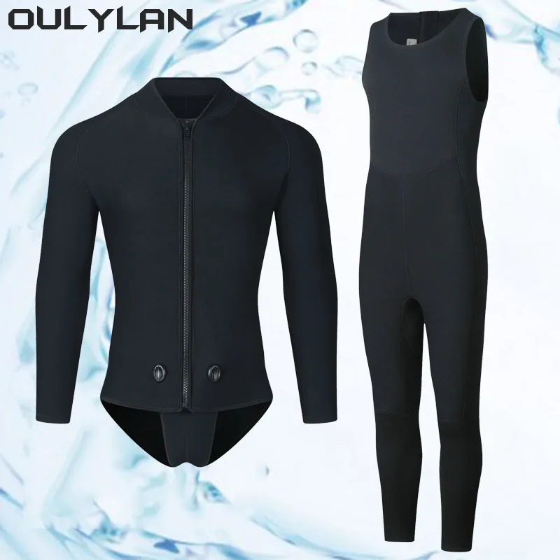 

Oulylan Snorkeling Neoprene 3MM Men Wetsuit Jackets Surf Pants Scuba Diving Underwater Spearfishing Clothes Kitesurf Equipment