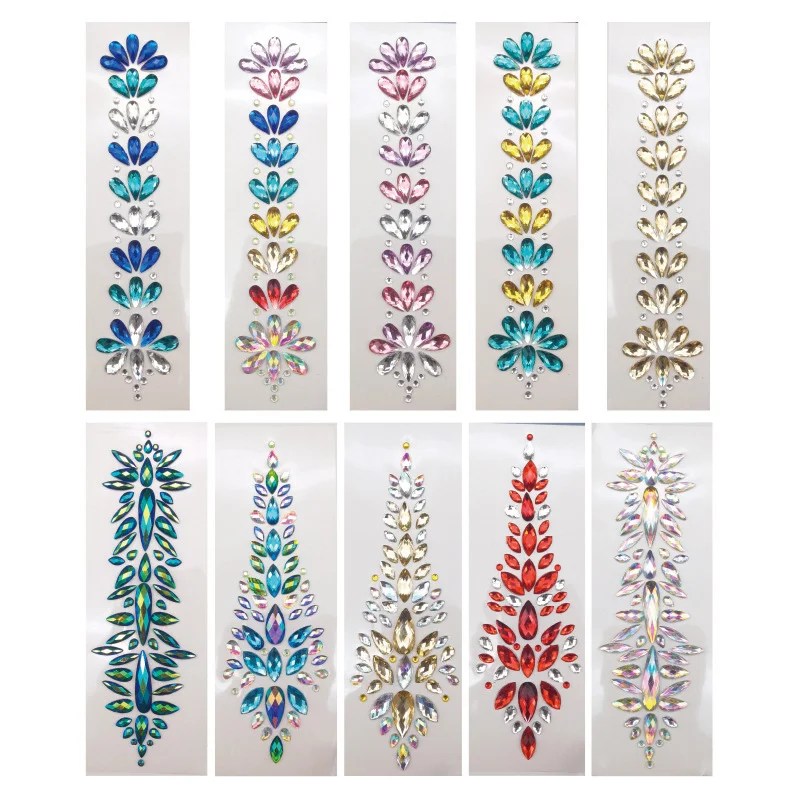 DIY Festival Rhinestone Face Stickers Haar Decoration Gems Stickers Head Decoration Forehead Crystal Tijdelijke Tattoo