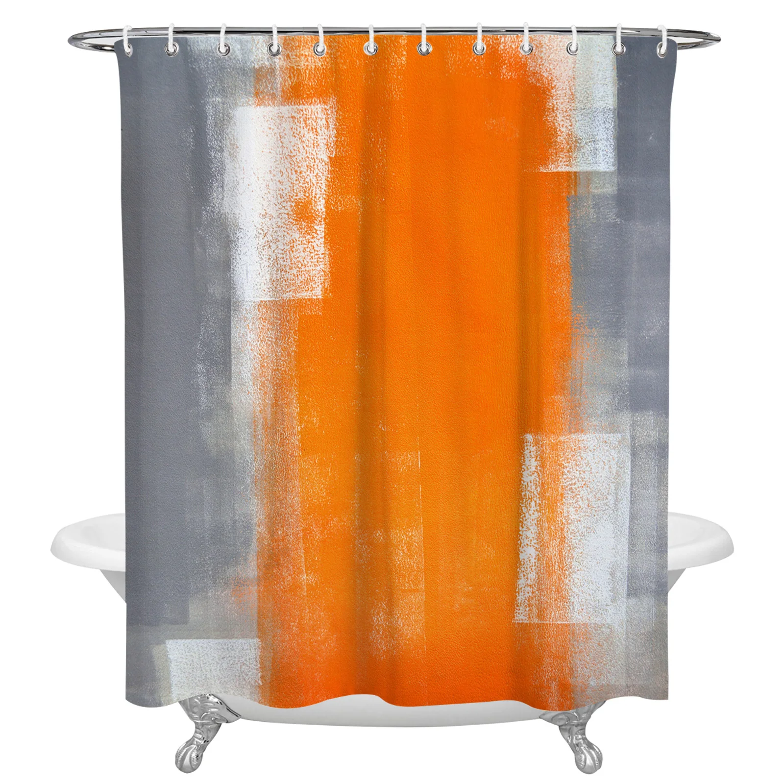 Cortina de Ducha Sol Naranja Cortina Baño Tela Impermeable Antimoho y  Lavables Divertida Poliester Cortinas de Baño para Bañera y Ducha con 12  Anillos