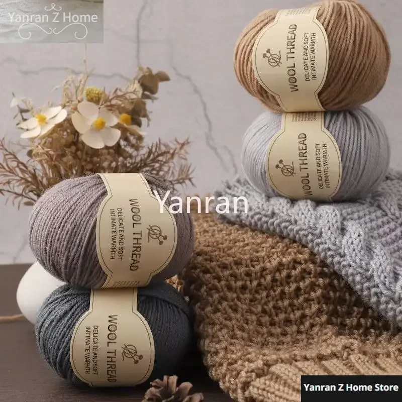 70% Australian Wool Yarn 30% Anti Pilling Four Ply Medium Coarse Hand DIY Knitting Non Pilling Wool Blended 50g Crochet Yarn 3