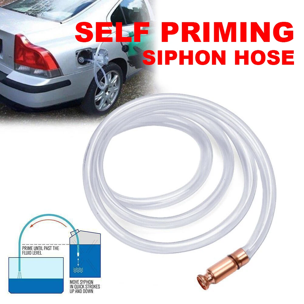 Self Suction Oil Pump Copper Filler Pipe Manual Pumping Oil Pipe Fittings Siphon Connector Gasoline Fuel Water Shaker Siphon