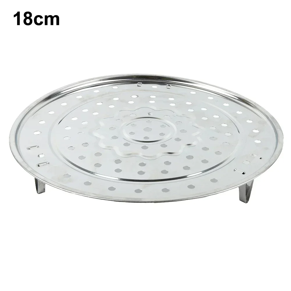 Steamer Rack 1pcs 18-30cm 3 Stands Plate Steam Cooking Rack Round Type Stainless Steel
