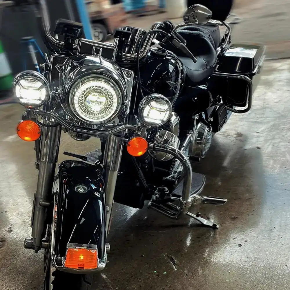 Faro LED 7 Pollici Per Harley Davidson – Cromato, 4000 Lumen, 6000K, IP67 - 3