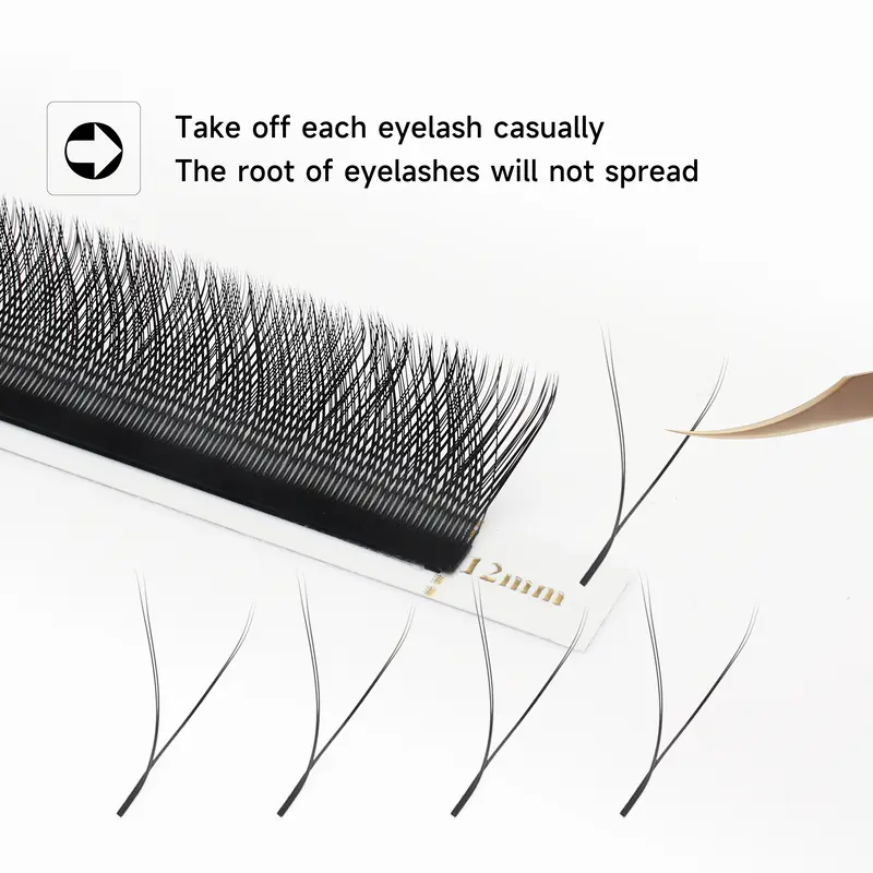 XIUSUZAKI W Shaped Bloom 2D 3D 4D 5D 6D 7D 8D Automatic Flowering Premade Fans Eyelashes Extensions Natural yy Individual Lashes - Image 2
