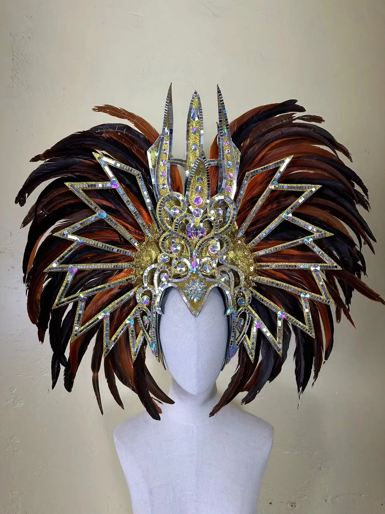 Grande Coiffe de Plumes, Accessoires de Performance, Carnaval MasTim ade -  AliExpress