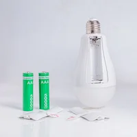 Ampoule LED d'urgence pour maison, puce de charge intelligente, panne de courant, batterie 18650, sans col, avec poignées à crochet, détachable 5