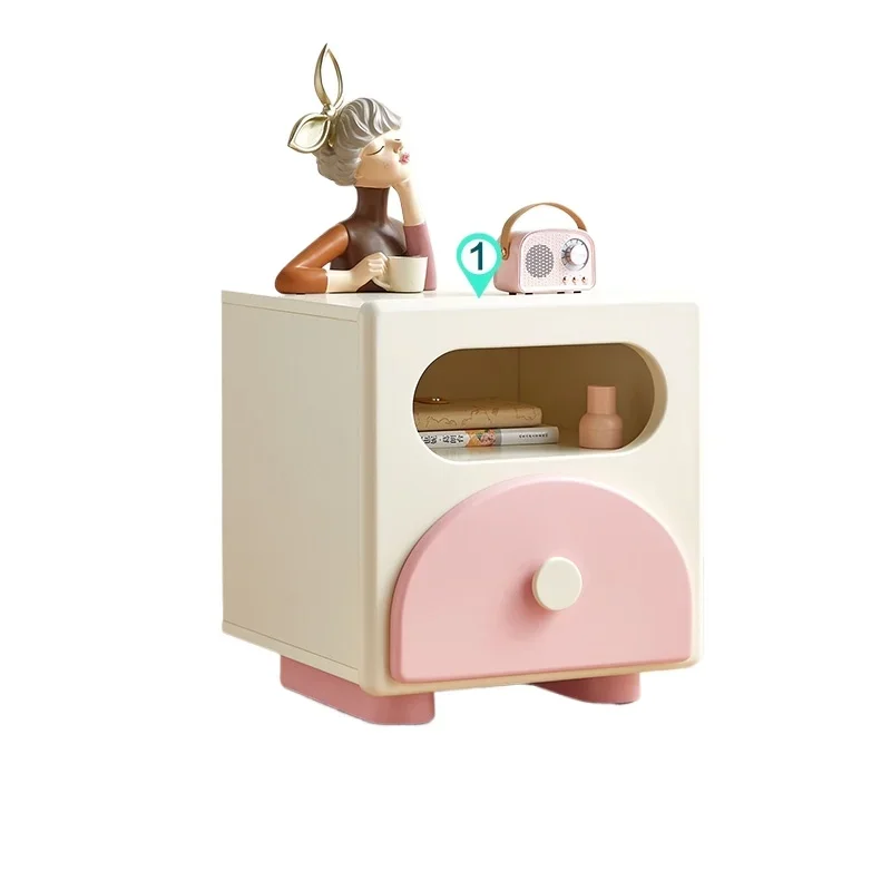 Children's bedside table girl pink simple modern shelf cabinet locker