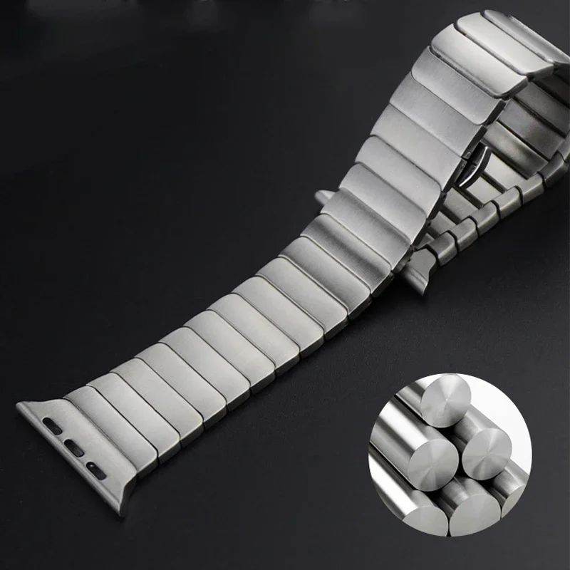 Stainless Steel Strap for Apple Watch Band Ultra2 49mm 45mm 44mm 42mm Metal Bracelet Bamboo Iwatch Series 9 8 7 6 Se 5 40mm 41mm