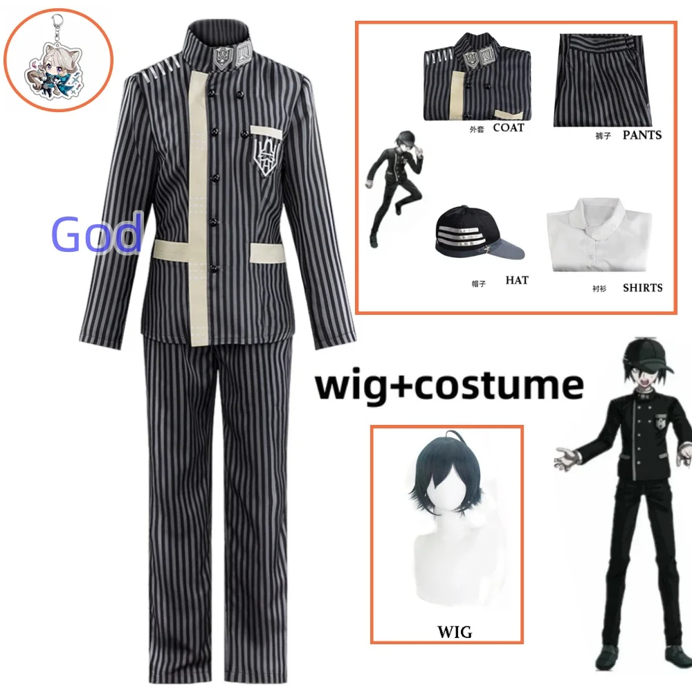 Anime Danganronpa V3 Saihara Shuichi Detective Uniform Hat Cosplay Costume Full Set